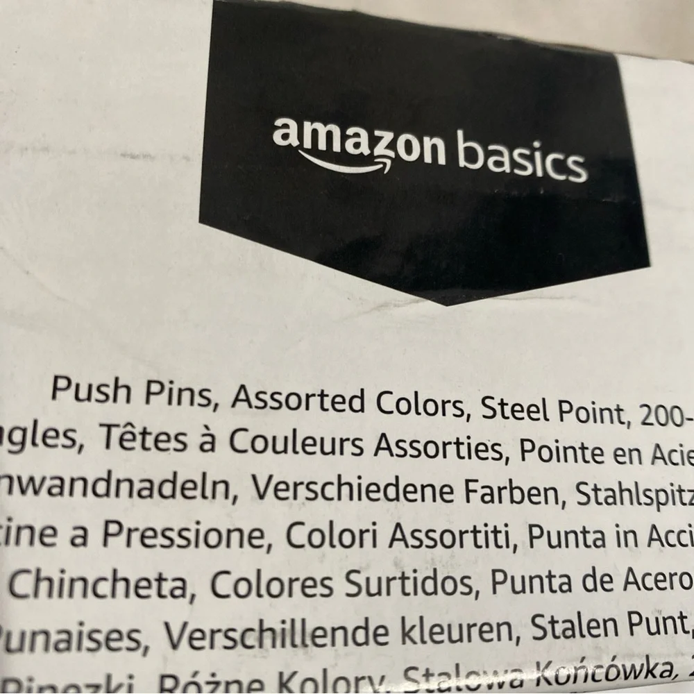 200 Count Push Pins Steel Point Assorted Colors